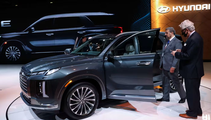 The new 2023 Hyundai Palisade is pictured at the New York International Auto Show on April 13. Photo:  Reuters