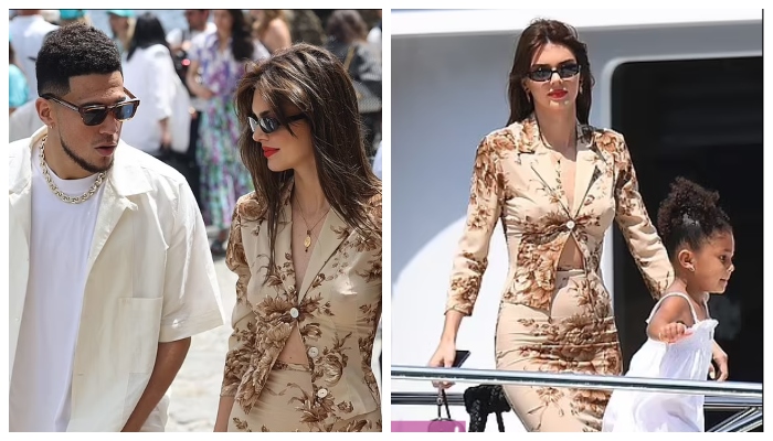 Kendall Jenner looks effortlessly stylish in slinky floral two-piece ahead of Kourtney Kardashians wedding