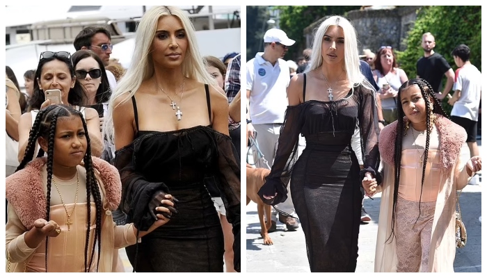 Kim Kardashian rocks black maxi dress as she steps out with daughter North
