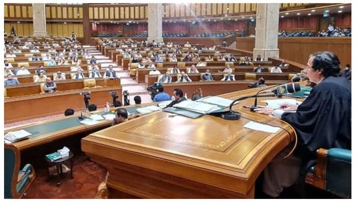 Speaker Pervaiz Elahi chairs a session of PA.  — Twitter