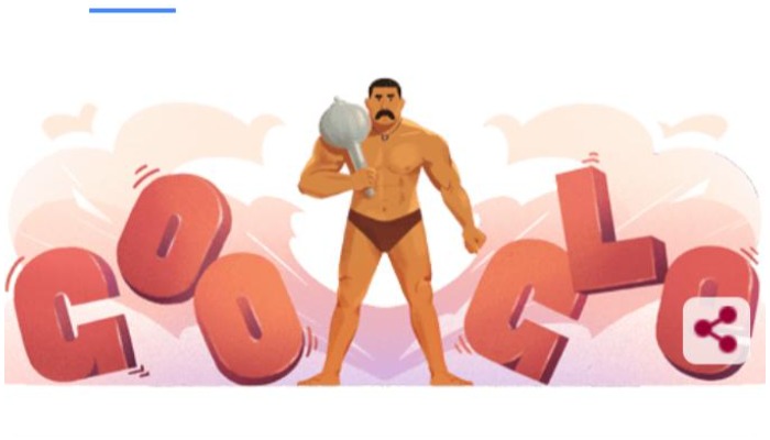 Google Doodle merayakan ulang tahun ke-144 Gama Pehlwan