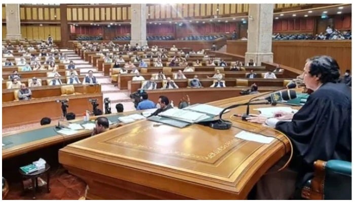 Punjab Assembly Speaker Pervaiz Elahi chairs a session. — PA website