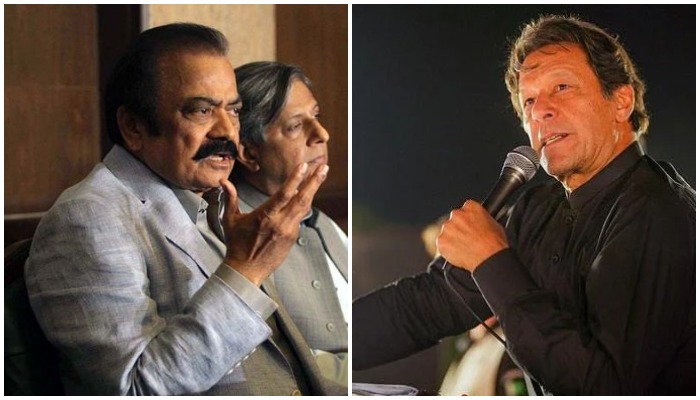 Interior Minister Rana Sanaullah (L) and PTI Chairman Imran Khan (R). — APP/Instagram/File