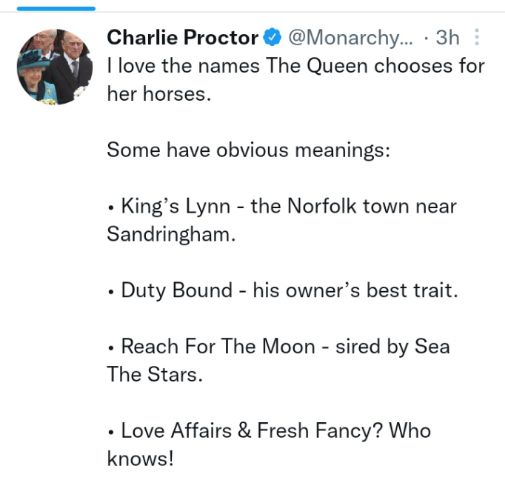 Nama-nama kuda Ratu Elizabeth dan artinya terungkap