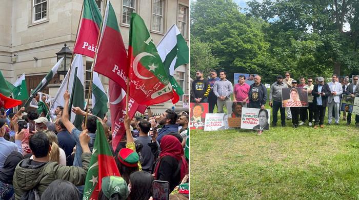 PTI vs PML-N: protests outside Jemima Goldsmith home, Avenfield flats