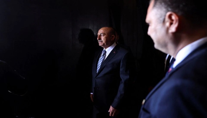 Turkish Foreign Minister Mevlut Cavusoglu stands by the entrance to the Hall of Remembrance at the Yad Vashem World Holocaust Remembrance Center in Jerusalem, commemorating the six million Jews killed by the Nazis in the Holocaust May 25, 2022.—Reuters