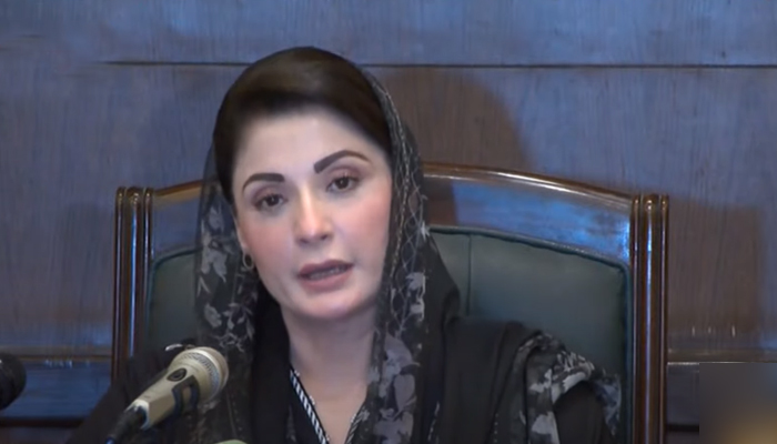 PML-N Vice President Maryam Nawaz. — Screengrab via YouTube/ Hum News Live
