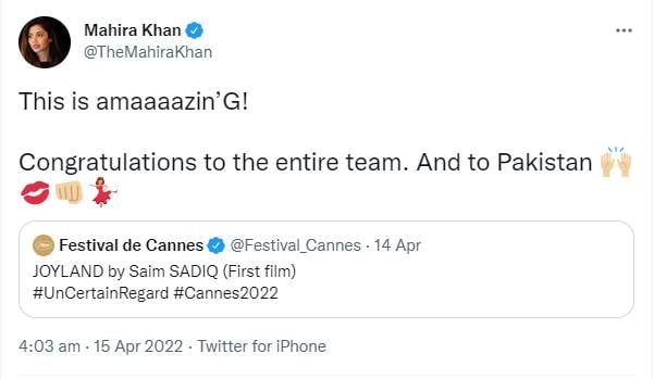 Pakistani movie Joyland makes history with first-ever Cannes win in France