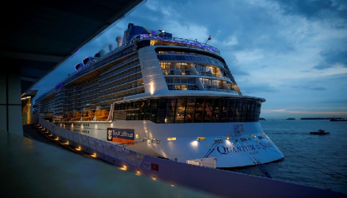 Royal Caribbeans Quantum of the Seas cruise ship is moored at Marina Bay Cruise Center after a passenger tested positive for coronavirus disease (COVID-19) during a cruise to nowhere, in Singapore, December 9, 2020.—Reuters