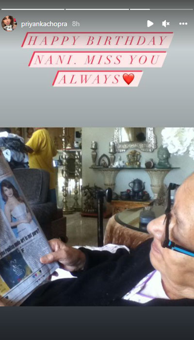 Priyanka Chopra wishes her late grandmother on birthday: ‘Miss You Always’