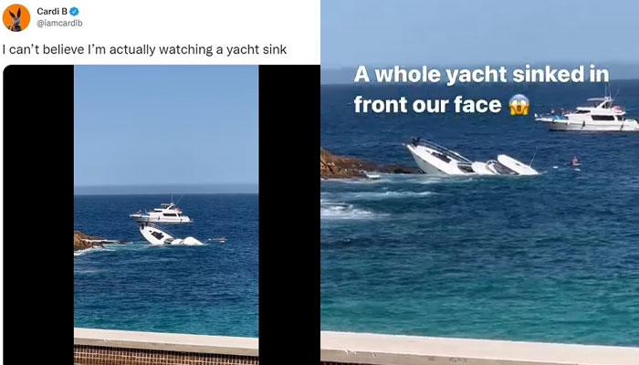 Cardi B can’t believe her eyes as she watches yacht sink, shares ‘crazy’ video