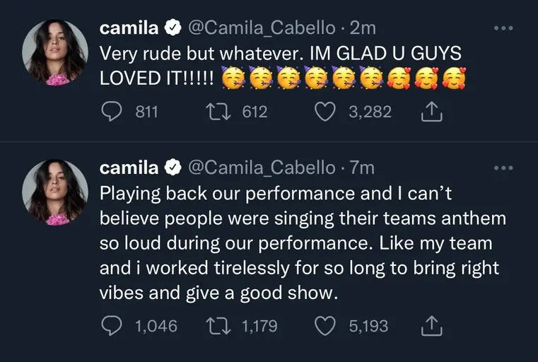 Camila Cabello slams ‘rude fans’ interrupting for her performance