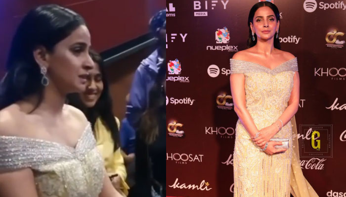 Saba Qamar breaks down in tears at ‘Kamli’ premiere