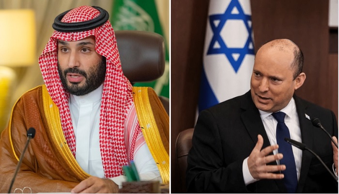 Image collage of Crown Prince Mohammad Bin Salman (left), and Israeli Prime Minister Naftali Bennett. — Reuters