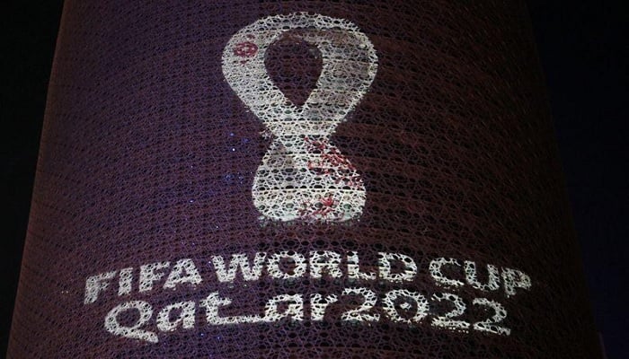 The tournaments official logo for the 2022 Qatar World Cup is seen on the Doha Tower, in Doha, Qatar, September 3, 2019.—Reuters
