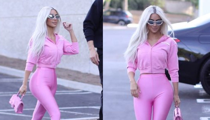 Kim Kardashian channels her inner Barbie, sports fuschia on LA streets
