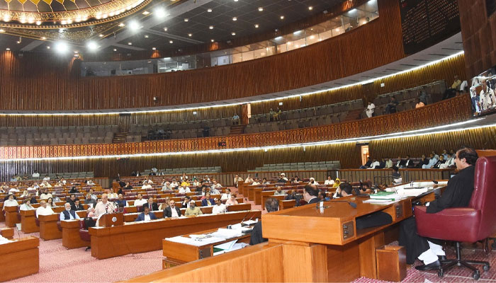 National Assembly Speaker Raja Pervaiz Ashraf presides over NA session. — NA Twitter