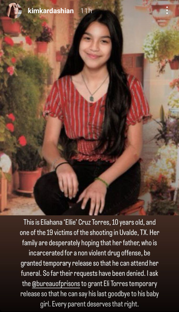 Kim Kardashian shares heartbreaking story of child killed in school shooting