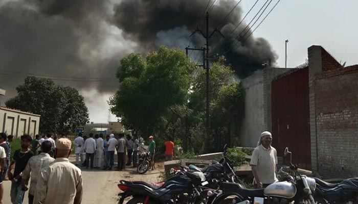 Explosion at a chemical factory in northern India’s Hapur district. — Twitter/@ZOONewsTV