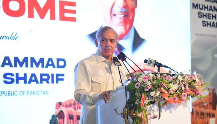 PM Shehbaz Sharif addresses Indus Hospital, Lahores inaugural. — APP