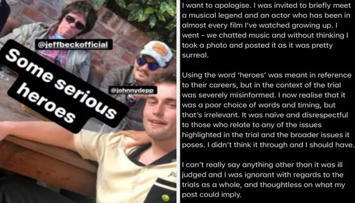 Sam Fender apologises for calling Johnny Depp hero after lawsuit verdict
