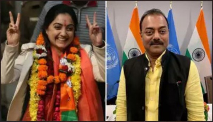 The BJP suspended its party spokesperson Nupur Sharma and fired its media head Naveen Kumar Jindal for hateful comments toward Prophet Muhammad (PBUH). — Twitter/ @KhaledBeydoun