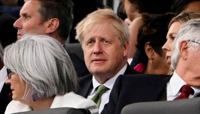 Prime Minister Boris Johnson reacts during Queen Elizabeths Platinum Party, at Buckingham Palace, in London, Britain, June 4, 2022. — Reuters/File