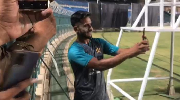 Pak vs WI: Fans share fun moment with Hassan Ali during practice 