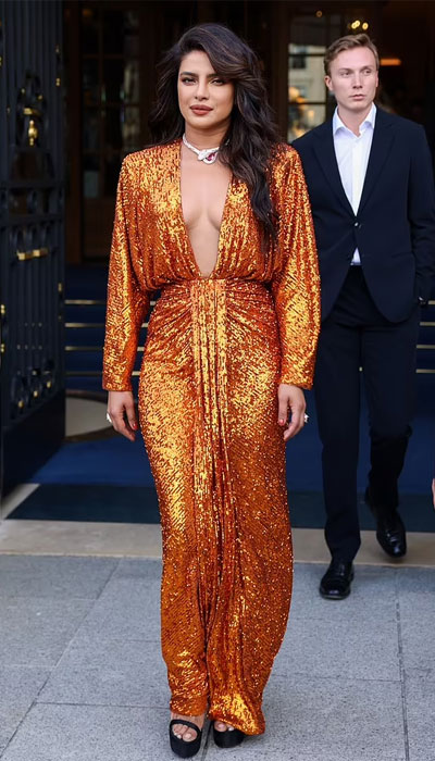 Priyanka Chopra raises the temperature in a plunging orange sequin dress: See pic