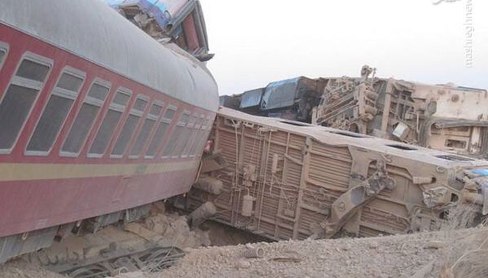 Overturned bogies of derailed train seen at the site of accident. — Twitter