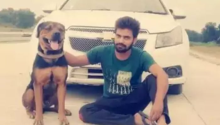 The picture shows dog along with owner Vishal Srivastava. — Times of India