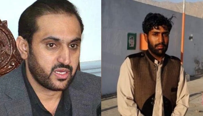 Chief Minister of Balochistan Abdul Quddus Bizenjo (L) and tanker driver Muhammad Faisal. — APP/Twitter