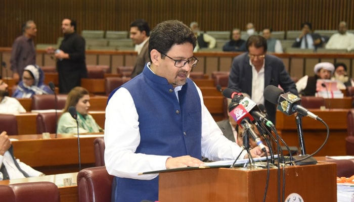 Finance Minister Miftah Ismail presenting the budget for the next fiscal year 2022-23 at the National Assembly on Friday, June 10, 2022. — National Assembly Speakers Office