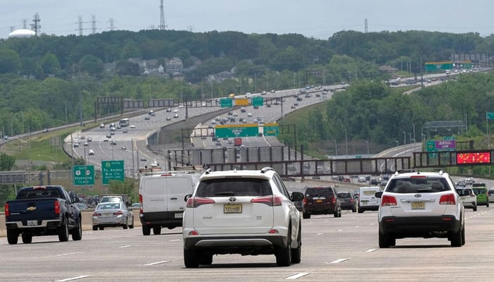 People drive along the Governor Alfred E. Driscoll Bridge at the start of the Memorial Day weekend, under rising gas prices and record inflation, in Keasbey, New Jersey, US, May 27, 2022. — Reuters