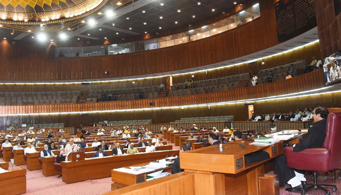 NA Speaker Raja Pervez Ashraf chairs session of National Assembly. — Twitter/@NAofPakistan