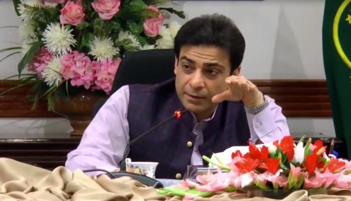 Punjab Chief Minister Hamza Shahbaz pictured during cabinet meeting on June 13, 2022. — Twitter video screengrab