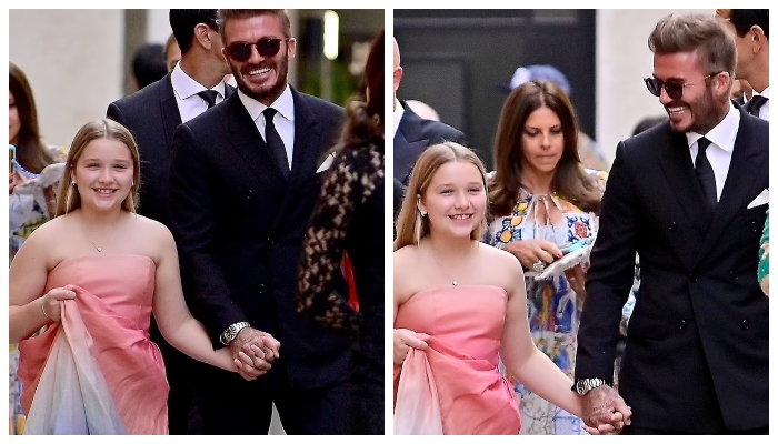David Beckham cuts dapper figure in black suit as he steps out for theatre event in Venice