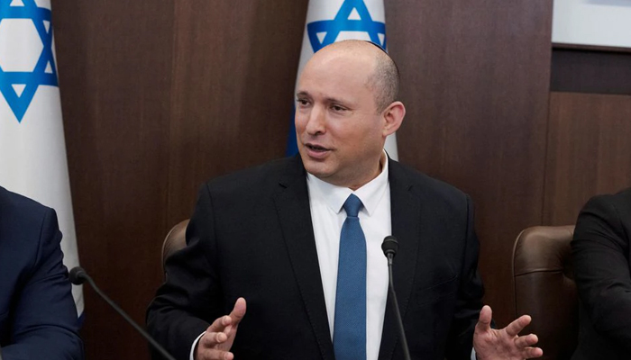 Israeli Prime Minister Naftali Bennett holds the weekly cabinet meeting in Jerusalem, June 12, 2022. — Reuters
