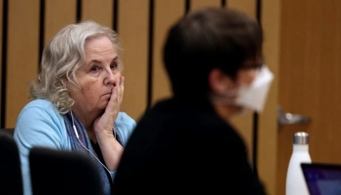 Nancy Crampton Brophy sits in her first trial for the murder of her husband. —CBS News