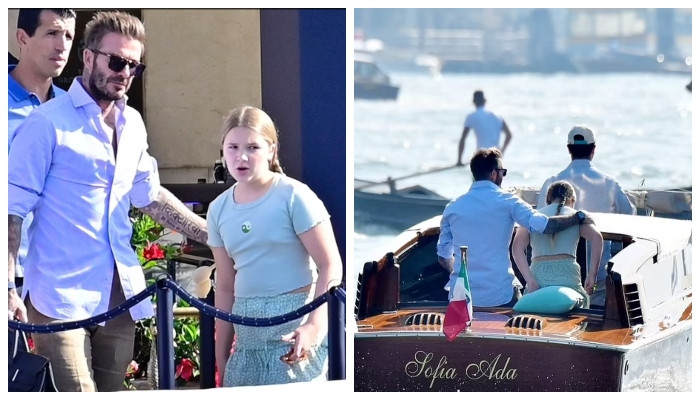 Дэвид Бекхэм отдыхает в Венеции со своей дочерью Харпер;  Фотографии быстро распространяются