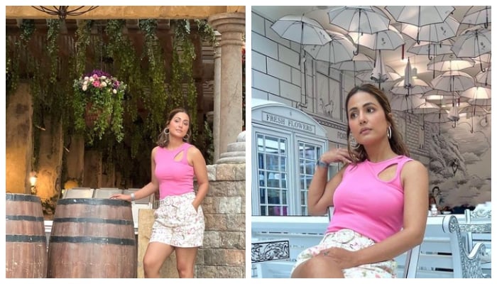 Hina Khan serves a killer look in chic pink top