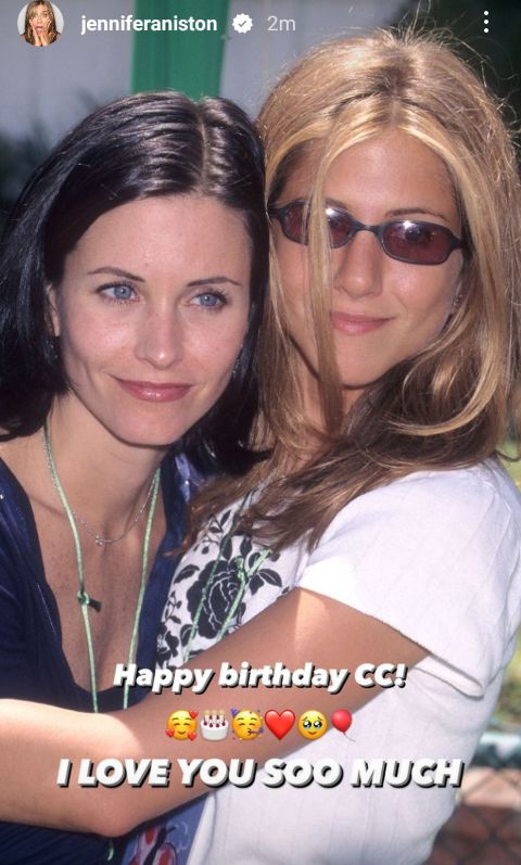 Jennifer Aniston sends birthday greetings to Courteney Cox, 58