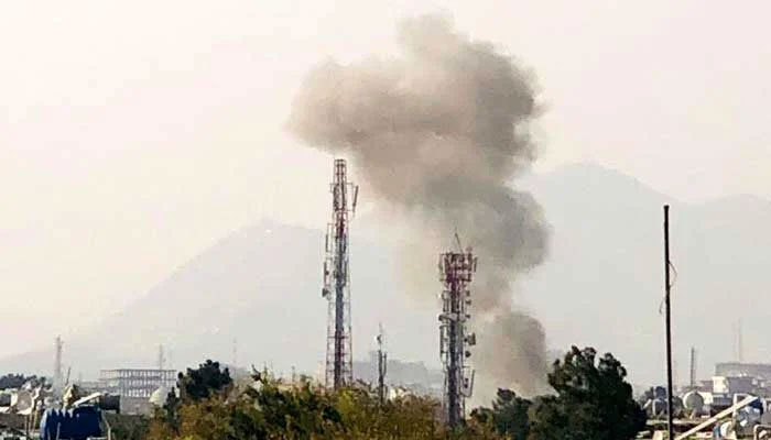 A file photo of smoke rising from a blast site in Kabul. — Zahra Rahimi/Tolo News/File