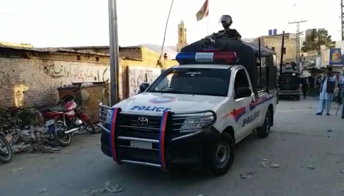 A police van is patrolling in the area of Quetta. Photo — Geo News/File