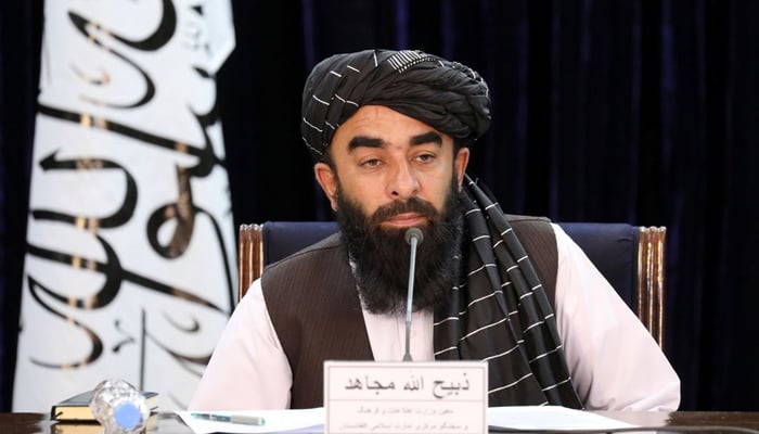Taliban spokesman Zabihullah Mujahid speaks during a news conference in Kabul, Afghanistan November 10, 2021. — Reuters