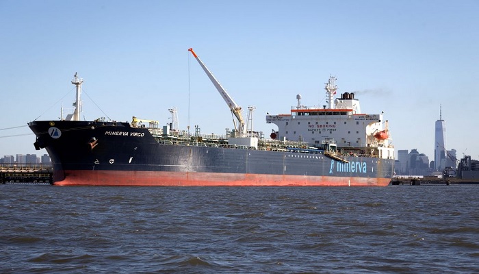 The oil tanker Minerva Virgo, docked at the oil terminal, is seen after leaving a Russian port around the time that nation invaded Ukraine in late February, since US President Joe Biden on March 8 banned the importation of Russian energy, giving buyers until late April to wind down purchases, at Bayonne New Jersey, US, March 22, 2022. — Reuters