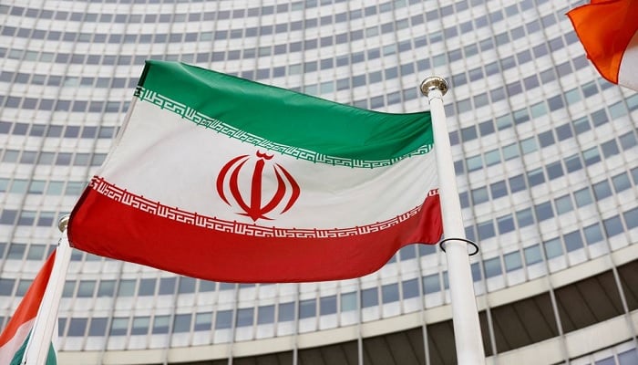 The Iranian flag waves in front of the International Atomic Energy Agency (IAEA) headquarters, amid the coronavirus disease (COVID-19) pandemic, in Vienna, Austria May 23, 2021.—Reuters