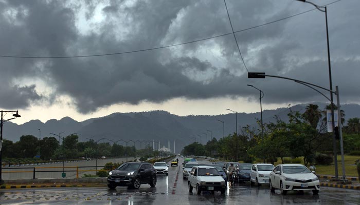 A stunning view of dark clouds on the sky during heavy rain in the morning hours in the Federal Capital on June 18, 2022. — Online/File