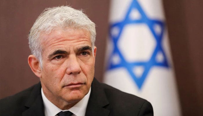 Israeli Foreign Minister Yair Lapid attends a cabinet meeting at the Prime Ministers office in Jerusalem May 15, 2022. Photo— Abir Sultan/Pool via REUTERS