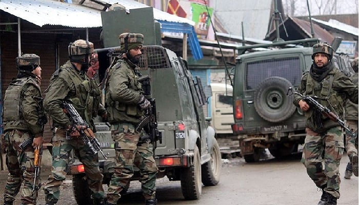 Indian troops in Kashmir. — Radio Pakistan